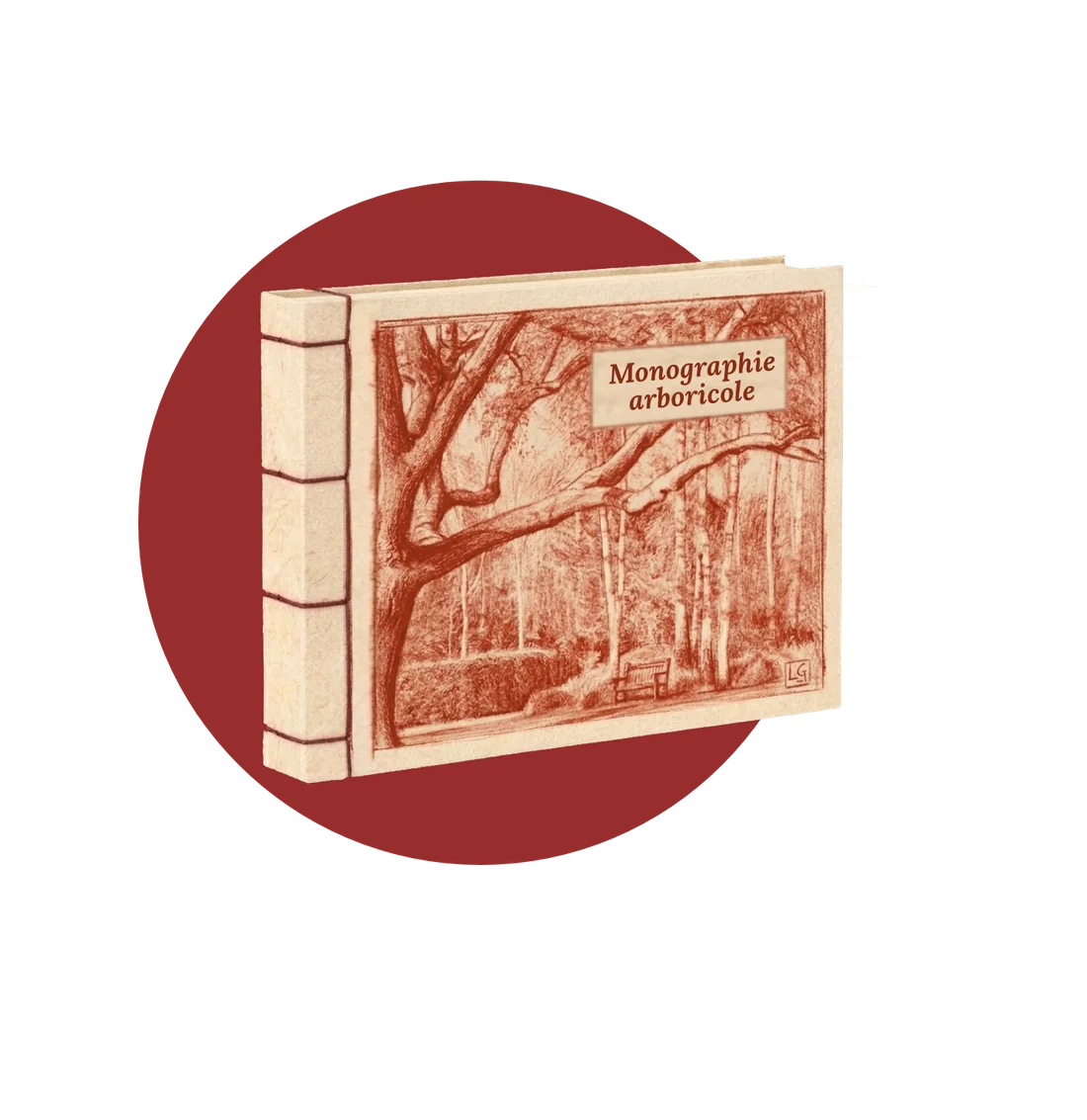 La monographie arboricole au format paysage, couverture illustrée à la sanguine
